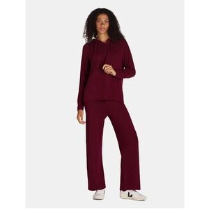 Women’s Burgundy Sweater Hoodie and Pants Lounge Set Size XS (0-2) NEW
